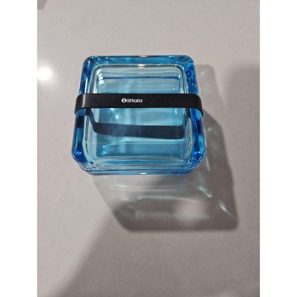 Iittala Vitriini Light Blue Trinket Box 4" x 4" - New with original box